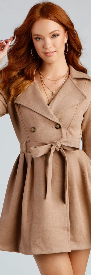 Poised And Polished Belted Trench