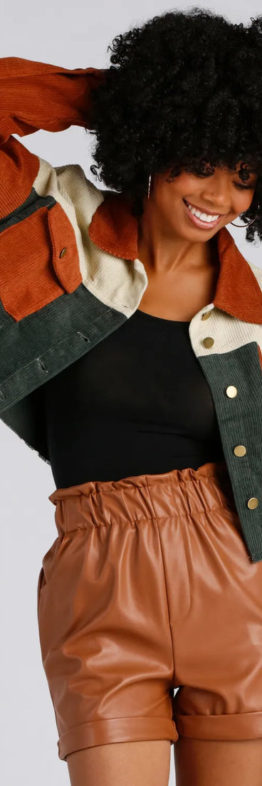 Trendy Find Cropped Corduroy Jacket