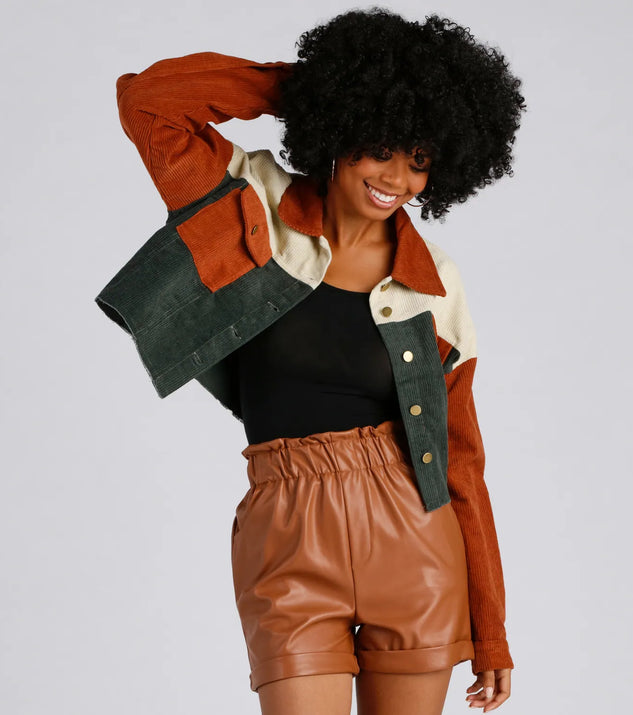 Corduroy jacket cropped hot sale
