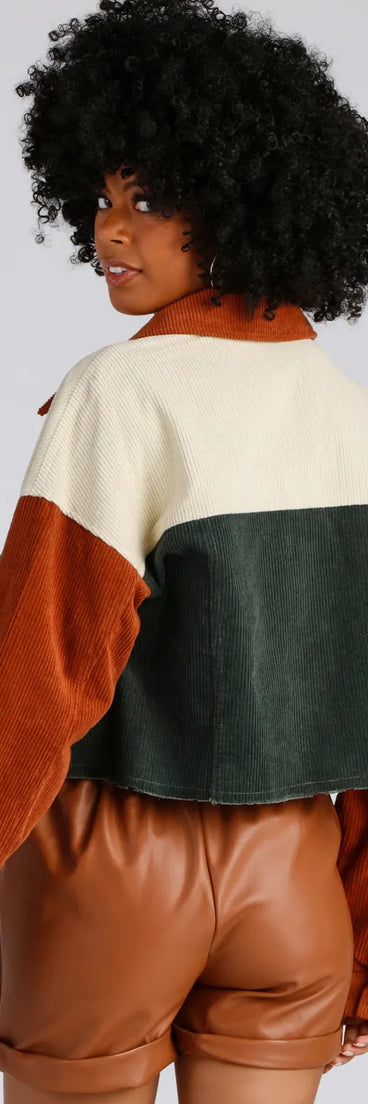 Trendy Find Cropped Corduroy Jacket