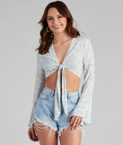 Seaside Chic Cropped Tie-Front Top