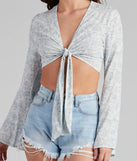 Seaside Chic Cropped Tie-Front Top