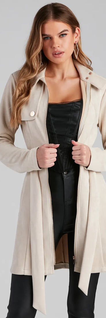 City Chic Babe Trench Dress