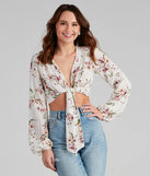 Bloom Mood Floral Tie-Front Top