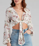 Bloom Mood Floral Tie-Front Top