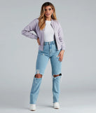 Sleek Look Faux Leather Bomber Jacket