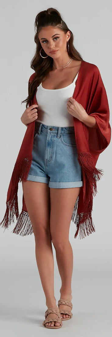 Carefree Vibes Chic Satin Kimono