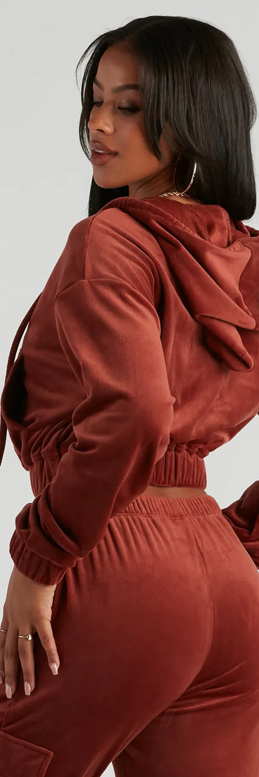 Serious Chills Velour Zip-Up Hoodie Jacket