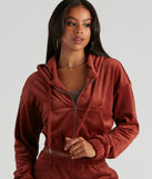 Serious Chills Velour Zip-Up Hoodie Jacket