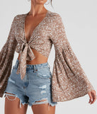 Babe Town Floral Tie Front Top