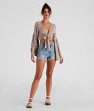 Babe Town Floral Tie Front Top