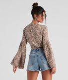 Babe Town Floral Tie Front Top