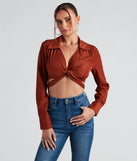 Portrait Mode Tie-Front Poplin Top
