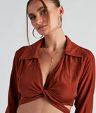 Portrait Mode Tie-Front Poplin Top