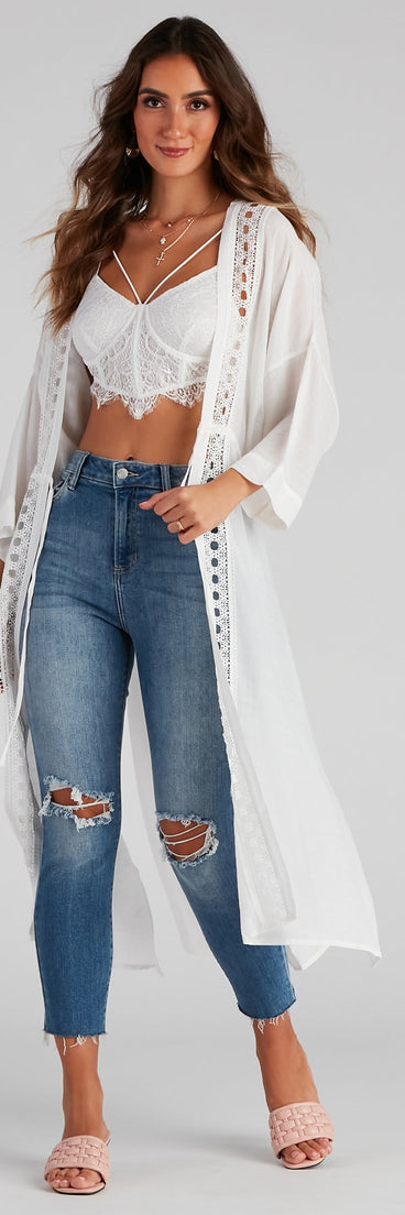 Palm Beach Linen Crochet Kimono