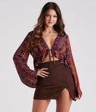 Boho Beauty Tie-Front Crop Top