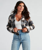 Keep It On Check Plaid Crop Jacket