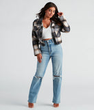 Keep It On Check Plaid Crop Jacket