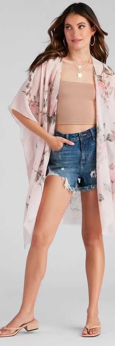 Floral Fling Flowy Sleeve Kimono