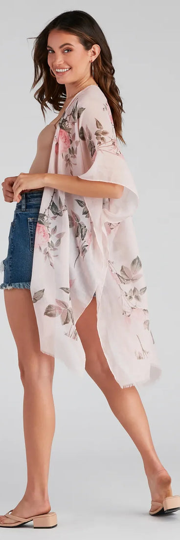 Floral Fling Flowy Sleeve Kimono