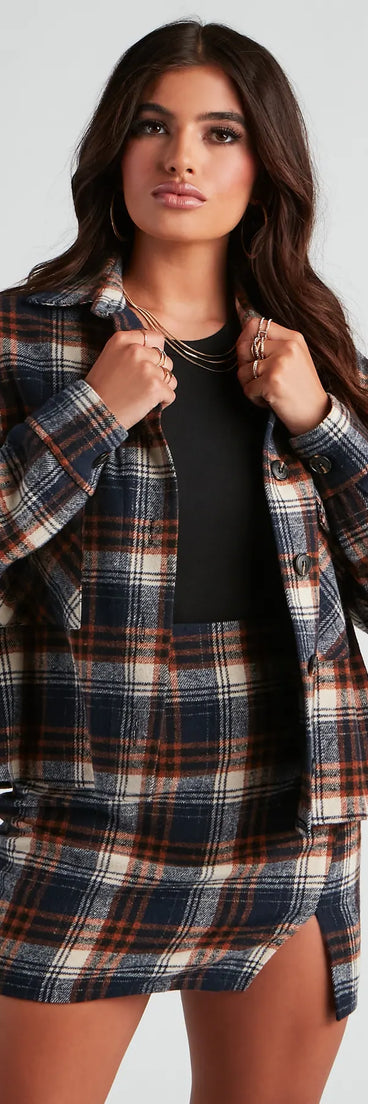 Hometown Girl Plaid Crop Shacket