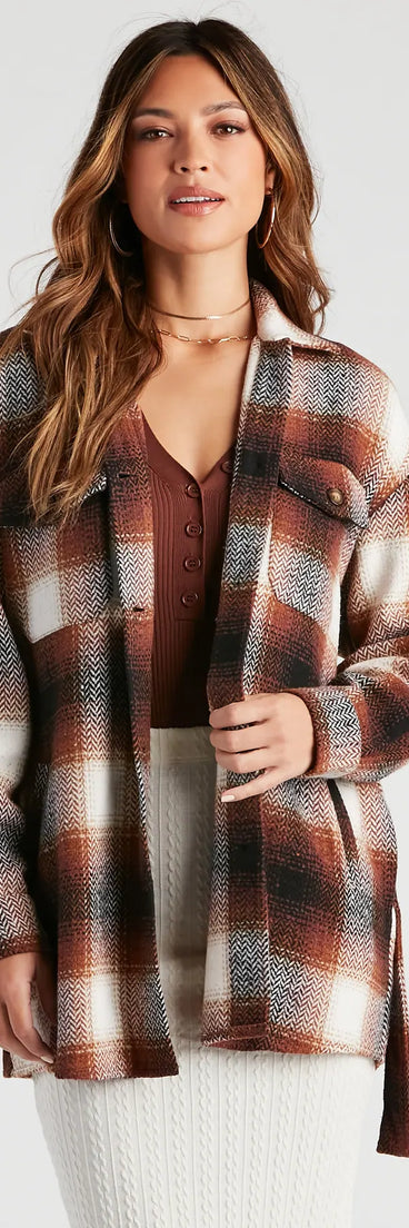 Cozy Fall Vibes Belted Plaid Shacket