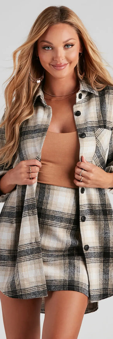 Plaid's My Favorite Woven Shacket
