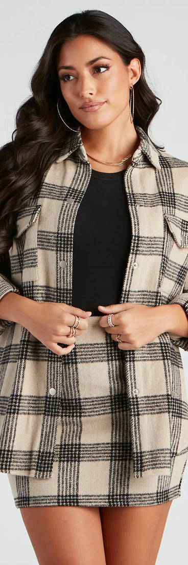 Forever In Plaid Woven Shacket