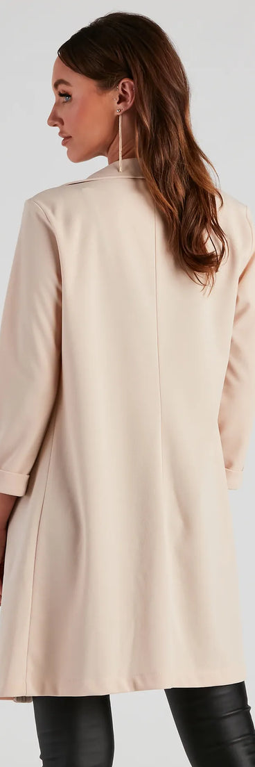 Boss Moves Crepe Long Line Blazer