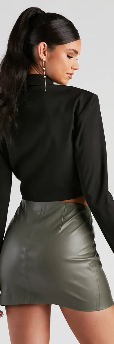 Happy Hour Approved Tie-Front Blazer