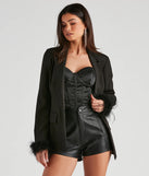 Feelin' Fancy Feather Trim Blazer