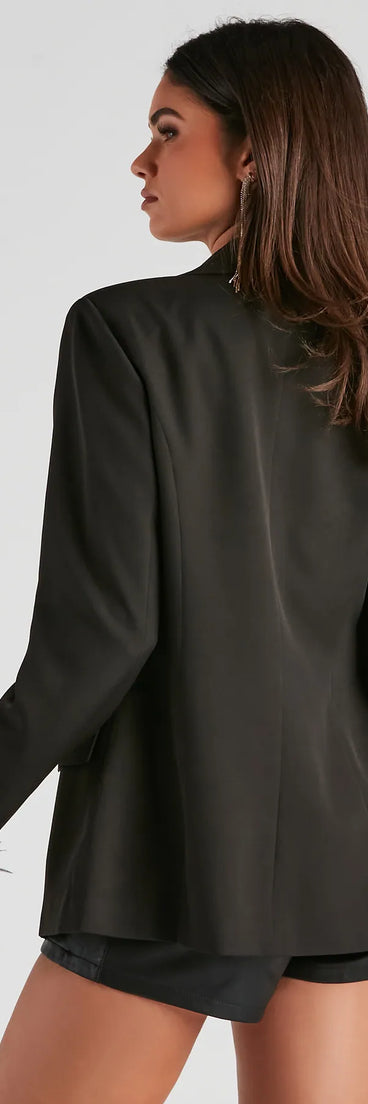 Feelin' Fancy Feather Trim Blazer