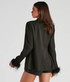 Feelin' Fancy Feather Trim Blazer