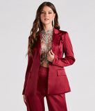 Elevated Details Sleek Satin Blazer