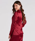 Elevated Details Sleek Satin Blazer
