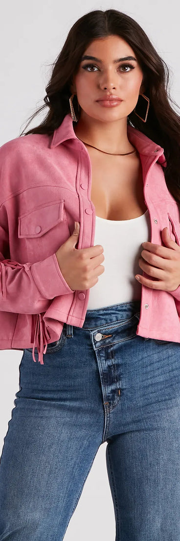 Festival 'Fit Fringe Cropped Shacket