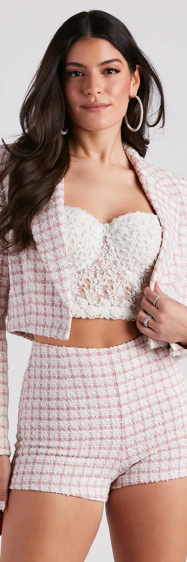As If Moment Tweed Crop Blazer