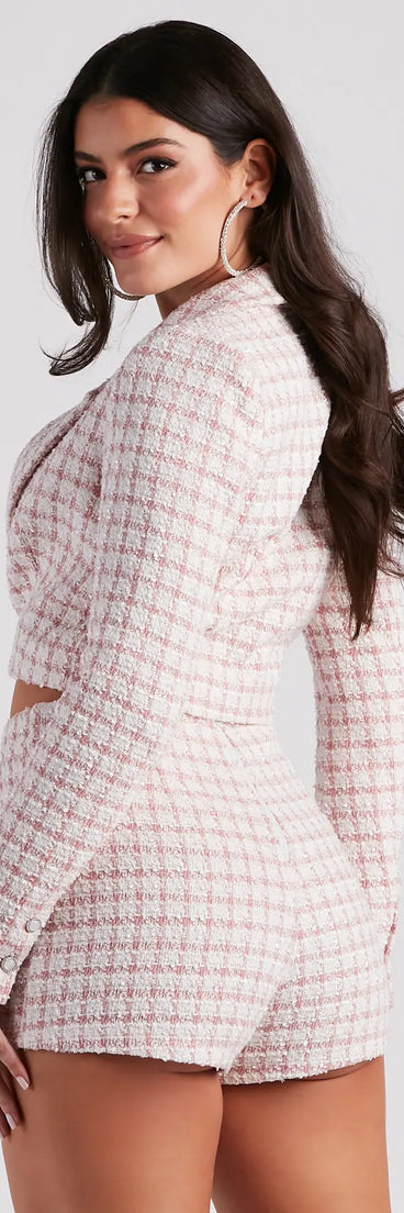 As If Moment Tweed Crop Blazer