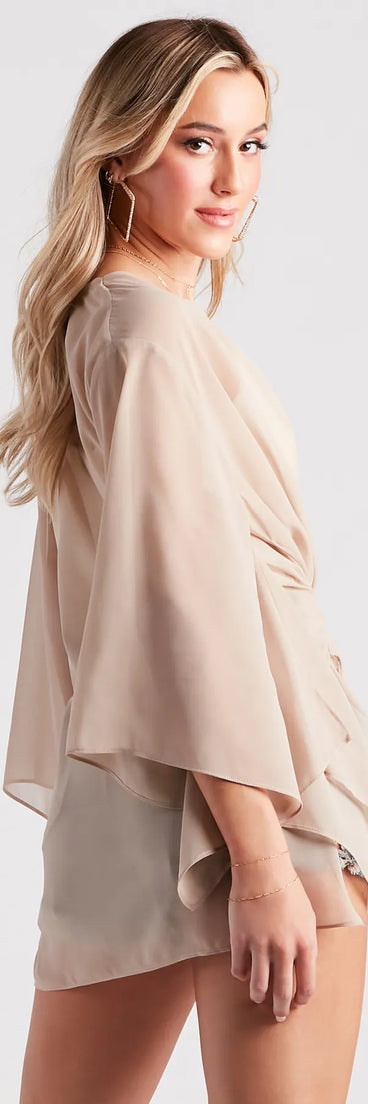 Beach Mode Chiffon Belted Kimono