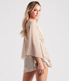 Beach Mode Chiffon Belted Kimono