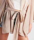 Beach Mode Chiffon Belted Kimono