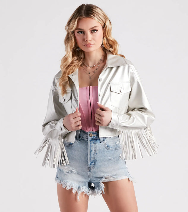 Wild Retro Faux Leather Fringe Jacket | Windsor