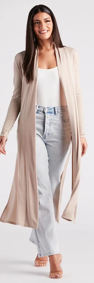 Breezy Chic Crochet Trim Kimono