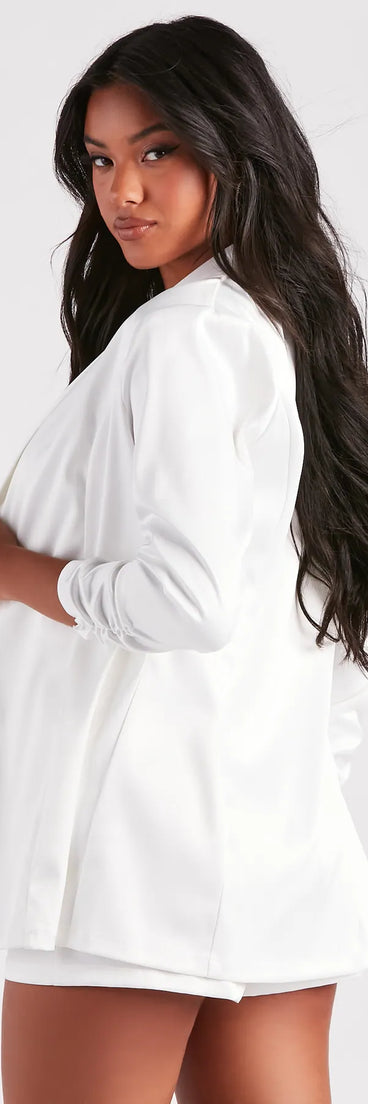 Sleek Sophistication Satin Blazer