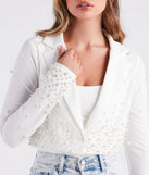 Pearly Perfect Crepe Crop Blazer