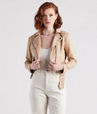 Edgy Soul Faux Suede Crop Moto Jacket