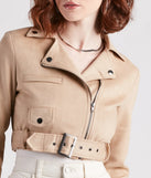 Edgy Soul Faux Suede Crop Moto Jacket