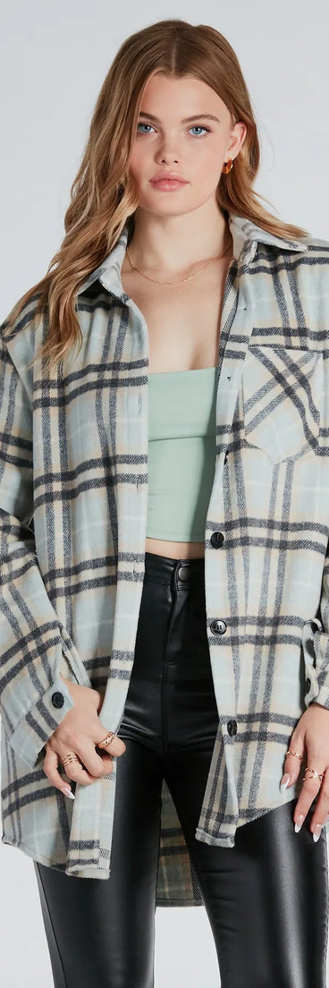 Check Ya Later Plaid Flannel Shacket
