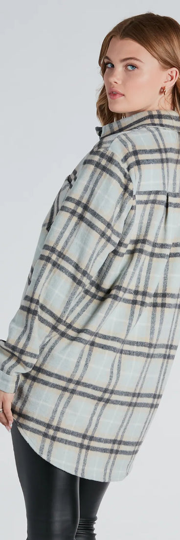 Check Ya Later Plaid Flannel Shacket