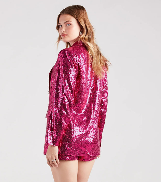 Pink Suit Pink Zara Sparkle Blazer Kaiia Exclusive Oversized
